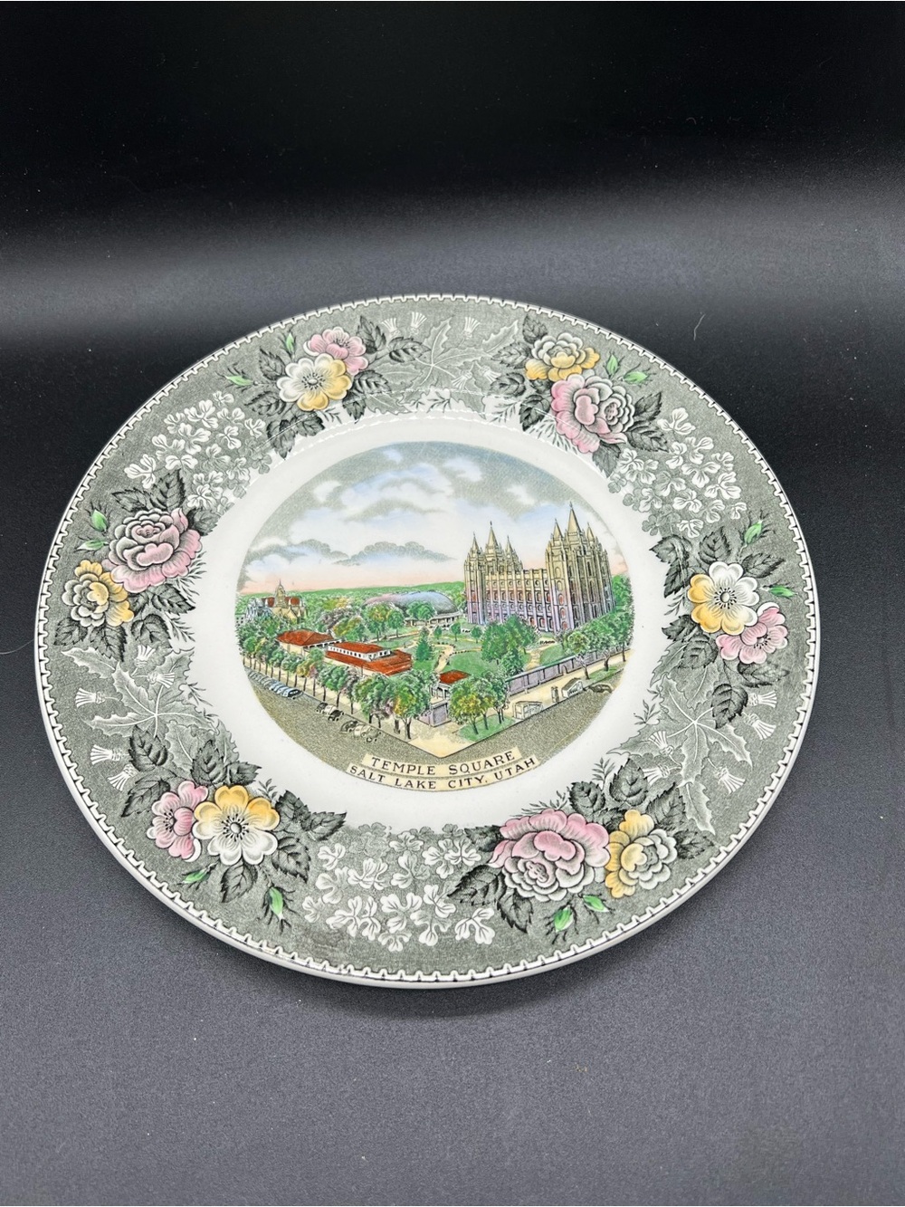 Vintage Adams Utah Plate Temple Square Salt Lake City Staffordshire England 10”